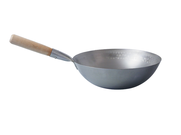 13" Carbon Steel Flat-Bottomed Wok with Wooden Handle